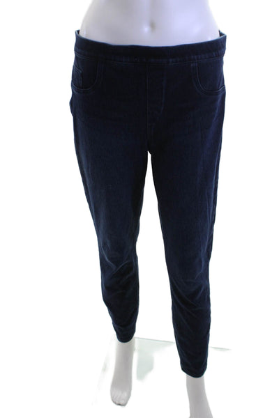 Spanx Women Ankle Jeggings Dark Blue Mid-Rise Size L