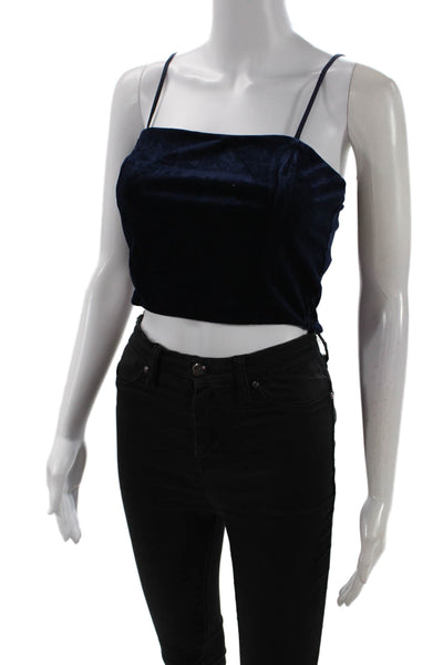 Sage The Label Women Cropped Camisole Dark Blue Square Neck Size S