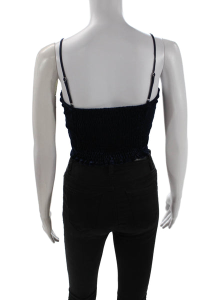 Sage The Label Women Cropped Camisole Dark Blue Square Neck Size S