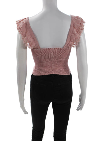 Peixoto Womens Pink Cropped Boho Square Neck Tank Size XS