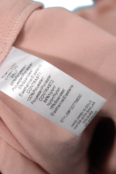 Adelyn Rae Women Bodysuit Long Sleeve V Neck Solid Pink Size M