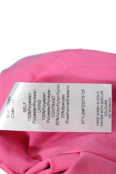 Adelyn Rae Women V-Neck Floral Pink Short Sleeve Blouse Polyester Size M