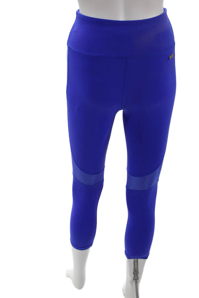 ALALA Womens Cropped Capri Leggings Blue Size XS