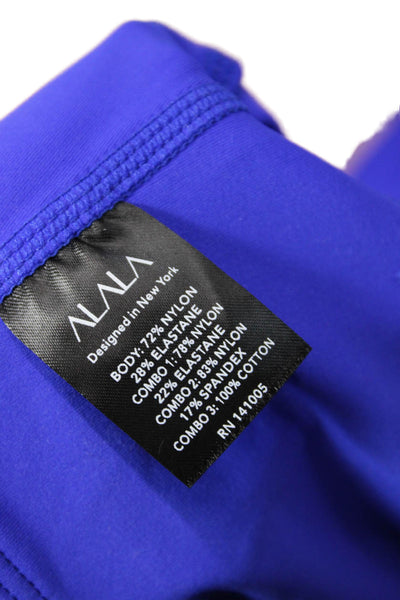 ALALA Womens Cropped Capri Leggings Blue Size XS