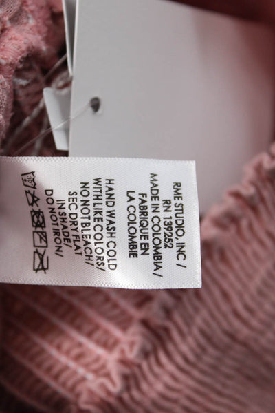 Peixoto, Womens Peasant Mini Skirt Pink 50% Linen 50% Cotton Size XS