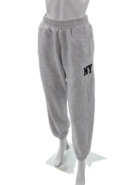 Weworewhat Unisex Jogger Sweatpants Gray Drawstring 70/30 Cotton Size S