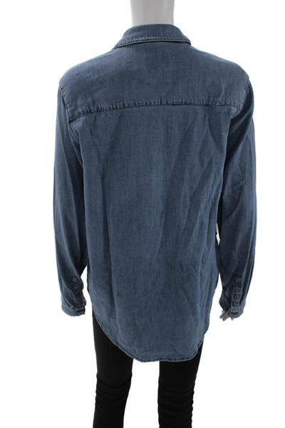 Universal Thread, Womens Basic Collared Button-Up Top Blue Long Sleeve Size S