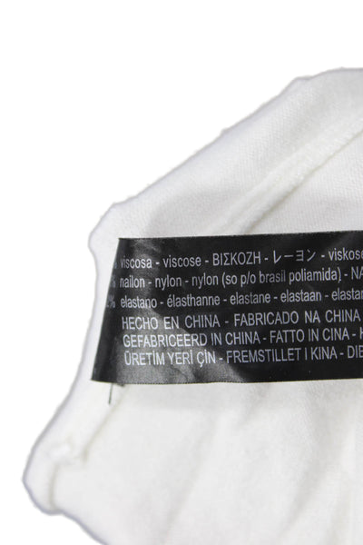 Zara Knit Women Basic T-Shirt White Crew Neck Short Sleeve Size S