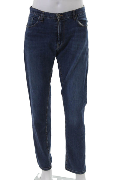 Zara Man Men Straight Dark Blue Cotton Jeans Button Fly Size 34