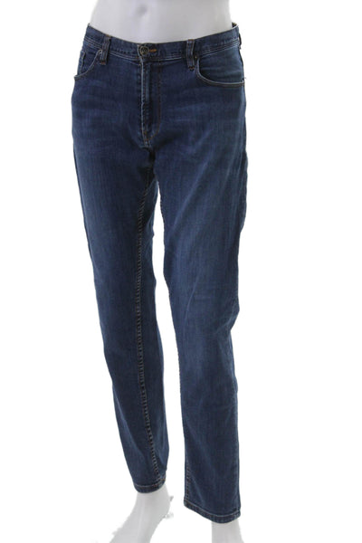 Zara Man Men Straight Dark Blue Cotton Jeans Button Fly Size 34