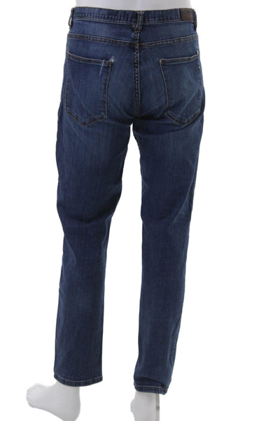 Zara Man Men Straight Dark Blue Cotton Jeans Button Fly Size 34