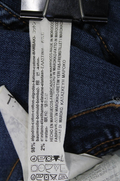 Zara Man Men Straight Dark Blue Cotton Jeans Button Fly Size 34