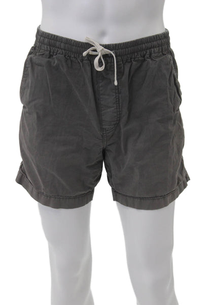 J Crew Mens Sweat Shorts Dark Gray Drawstring 98% Cotton Size S
