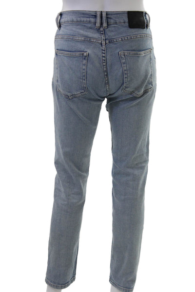 Zara Men Straight Jeans Gray Cotton 90s Button Inseam 31 Size 30