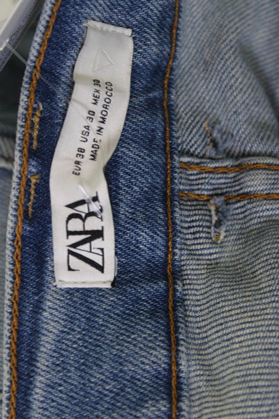 Zara Men Straight Jeans Gray Cotton 90s Button Inseam 31 Size 30