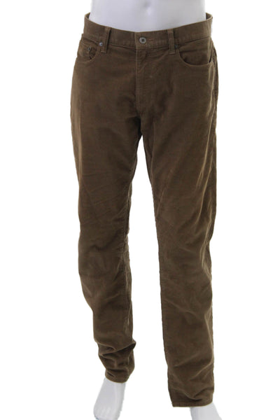 J Crew Mens Brown Classic Cotton Blend Pants Button Size 36