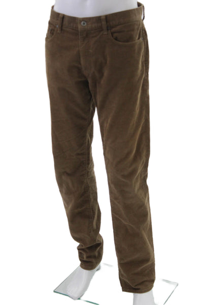 J Crew Mens Brown Classic Cotton Blend Pants Button Size 36