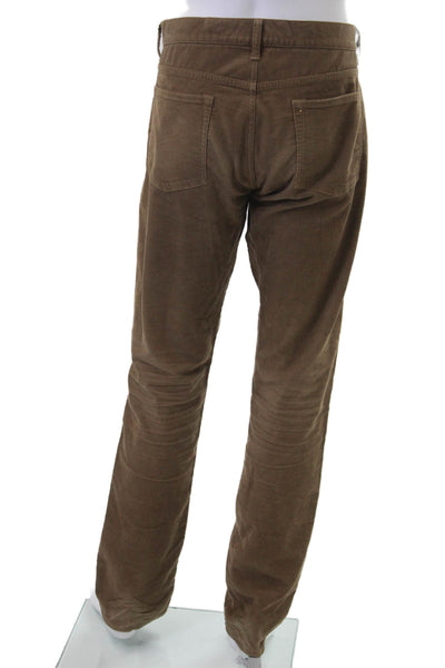 J Crew Mens Brown Classic Cotton Blend Pants Button Size 36