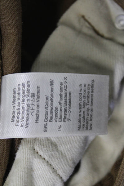 J Crew Mens Brown Classic Cotton Blend Pants Button Size 36