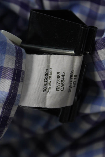 J Crew Mens Cotton Plaid Long Sleeve Button-Down Shirt Blue Size M