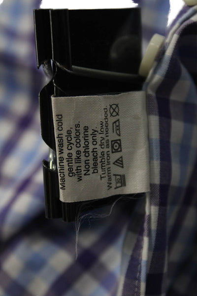 J Crew Mens Cotton Plaid Long Sleeve Button-Down Shirt Blue Size M