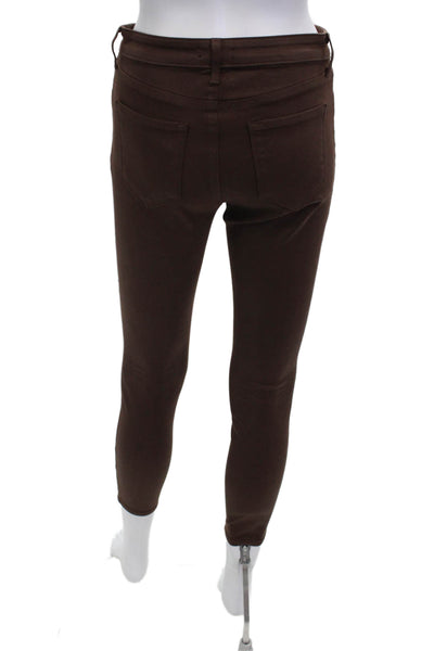 L'Agence Women Ankle Jeggings Brown High-Rise Designer Size 26