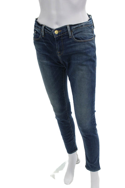 Frame Women Cropped Boyfriend Jeans Blue High-Rise Size 26