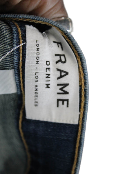Frame Women Cropped Boyfriend Jeans Blue High-Rise Size 26