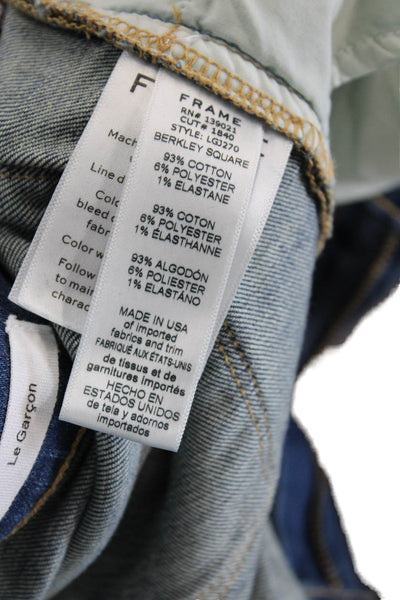 Frame Women Cropped Boyfriend Jeans Blue High-Rise Size 26