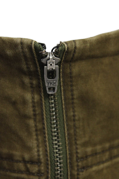 A.L.C. Women Cropped Ankle Pants Brown Drawstring Cotton Blend Size 2