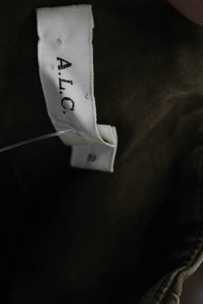 A.L.C. Women Cropped Ankle Pants Brown Drawstring Cotton Blend Size 2