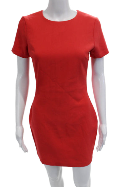 Likely Women Red Sheath Bodycon Short Sleeve Round Neck Dress Size 4