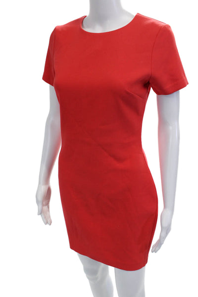 Likely Women Red Sheath Bodycon Short Sleeve Round Neck Dress Size 4