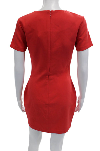 Likely Women Red Sheath Bodycon Short Sleeve Round Neck Dress Size 4