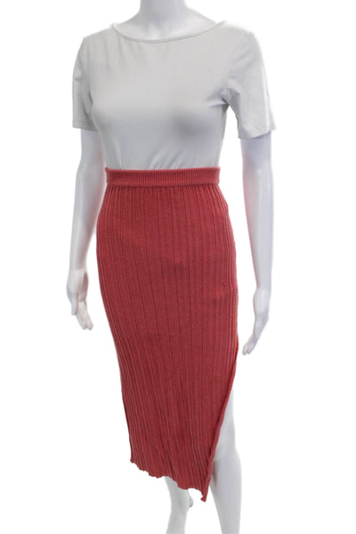 Camila Coelho Women Red Striped Straight Pencil Skirt Midi Size S