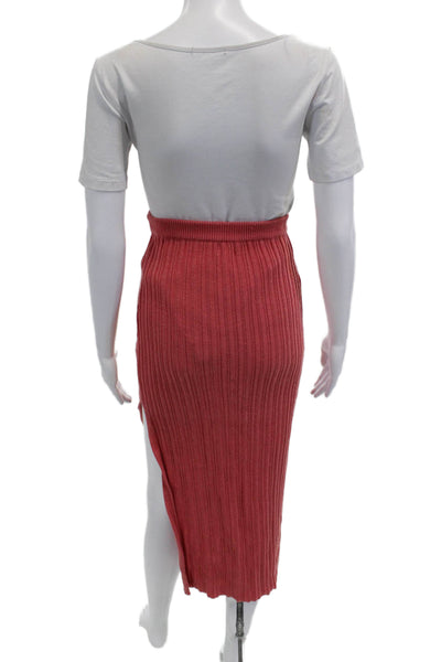 Camila Coelho Women Red Striped Straight Pencil Skirt Midi Size S