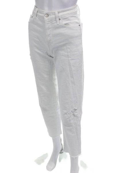 Pistola Womens Cropped Mom Jeans White Size 25