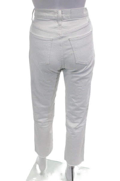 Pistola Womens Cropped Mom Jeans White Size 25