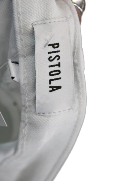 Pistola Womens Cropped Mom Jeans White Size 25
