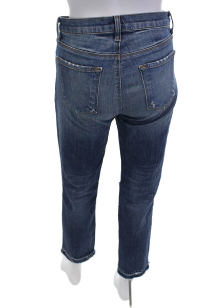 J Brand Womens Dark Blue Cropped Boyfriend Jeans Mid Rise Size 25