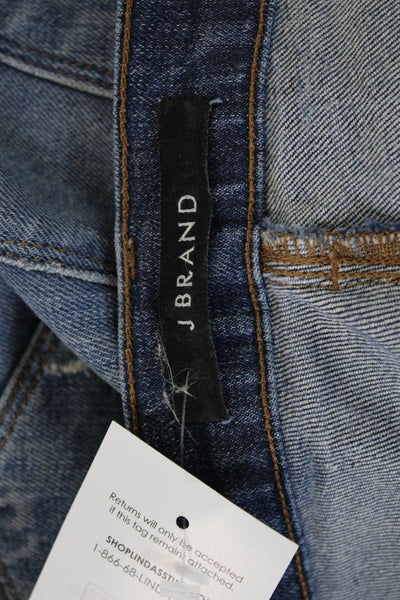 J Brand Womens Dark Blue Cropped Boyfriend Jeans Mid Rise Size 25