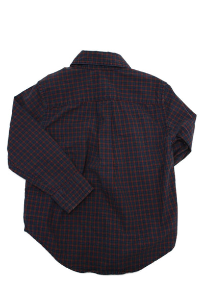 Polo Ralph Lauren Boys Cotton Plaid Long Sleeve Button-Down Shirt Blue Size 3T