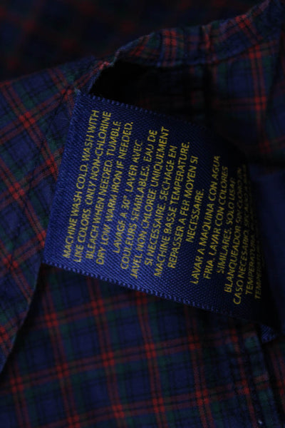 Polo Ralph Lauren Boys Cotton Plaid Long Sleeve Button-Down Shirt Blue Size 3T