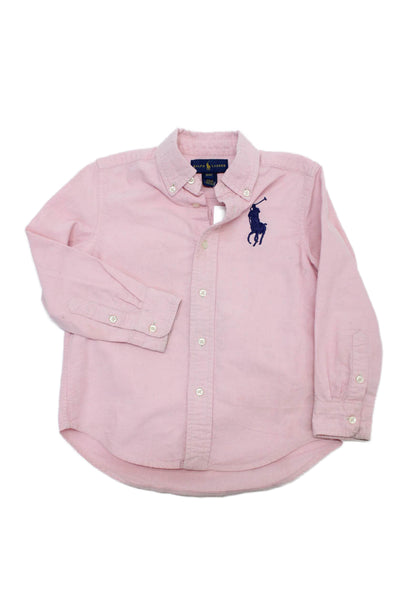 Polo Ralph Lauren Boys Cotton Long Sleeve Button-Down Shirt Pink Size 4T