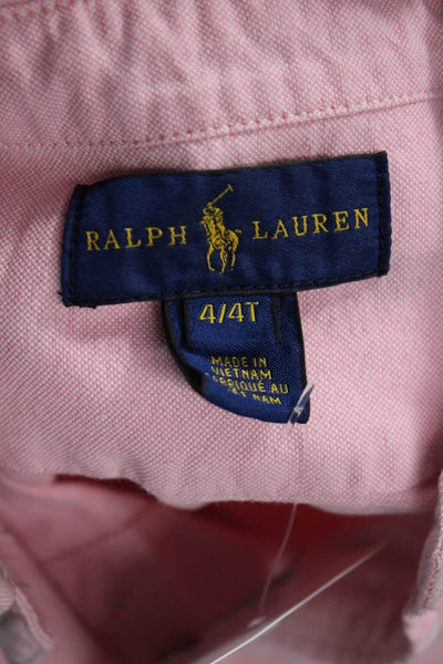 Polo Ralph Lauren Boys Cotton Long Sleeve Button-Down Shirt Pink Size 4T