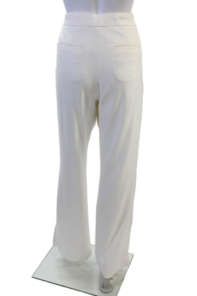 Trina Turk Womens Dress Pants White Zip Classic Viscose Size 6