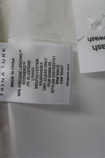 Trina Turk Women Dress Pants White Hook & Eye Size 8