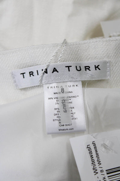Trina Turk Women Dress Pants White Hook & Eye Size 8