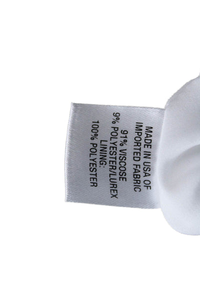 Drew Women Blouson Maxi Dress White Striped High Neck Sleeveless Size S