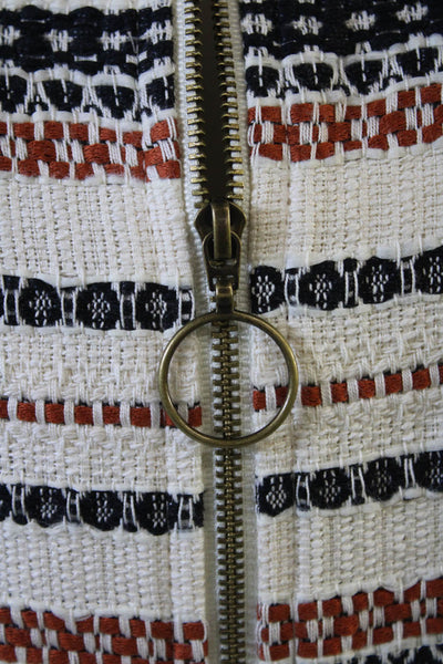 Trina Turk Women Striped Sleeveless Shift Mini Dress Beige Zip Size 2